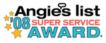 Super Service Award from Angies List Angie's List Super Service Award Winner 2008